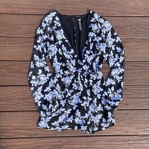 Black and White float Rose romper